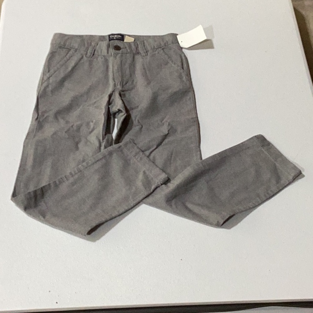 NEW!! OshKosh B’Gosh kids, gray casual pants with adjustable waist band.